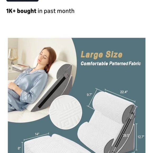 White & Gray Adjustable Wedge Pillow Set - Picture 2 of 5